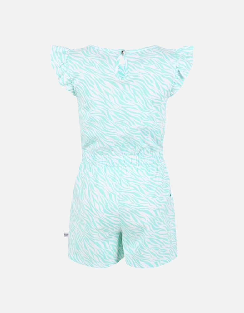 Girls Dasie Zebra Print Ruffle Playsuit