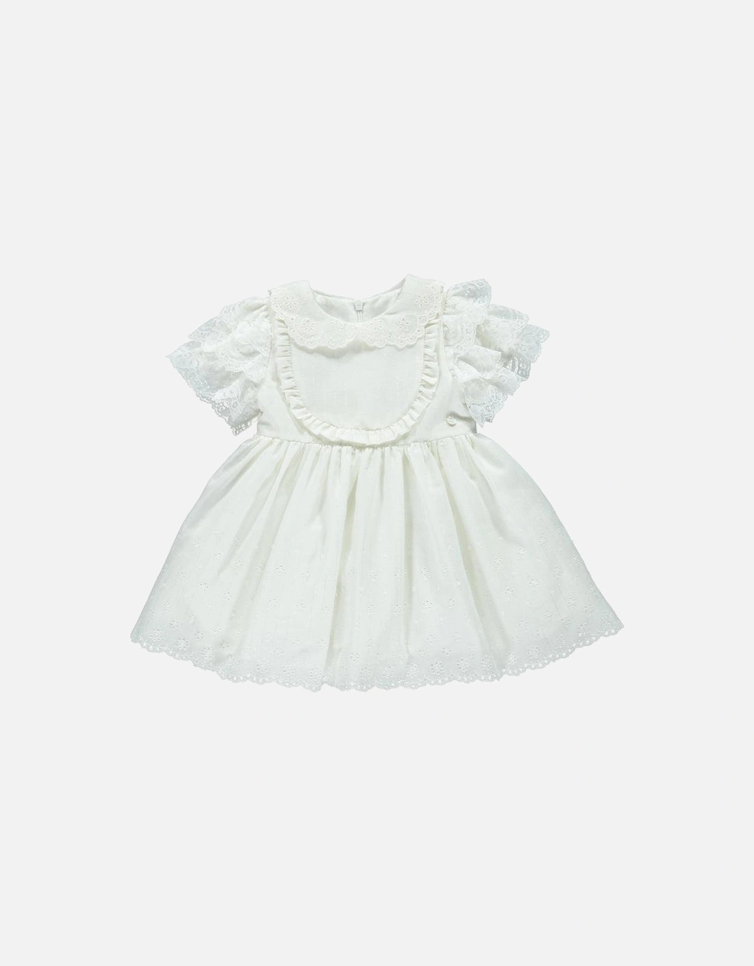 Girls Ivory Broderie Anglaise Dress, 3 of 2