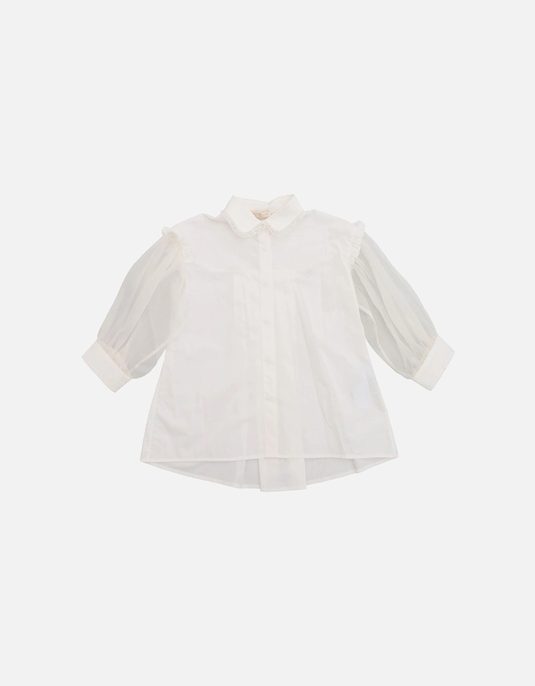 Girls White Shirt With Silk Sleeves, 2 of 1