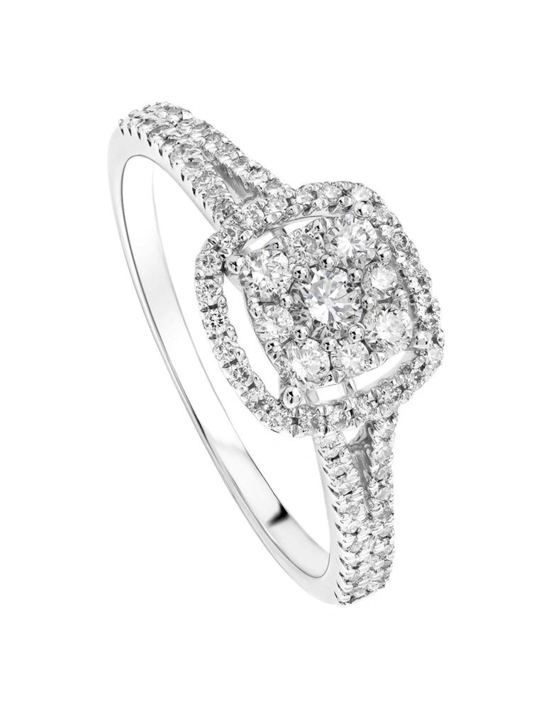 Gemma 9ct White Gold 0.52ct Lab Grown Diamond Halo Ring