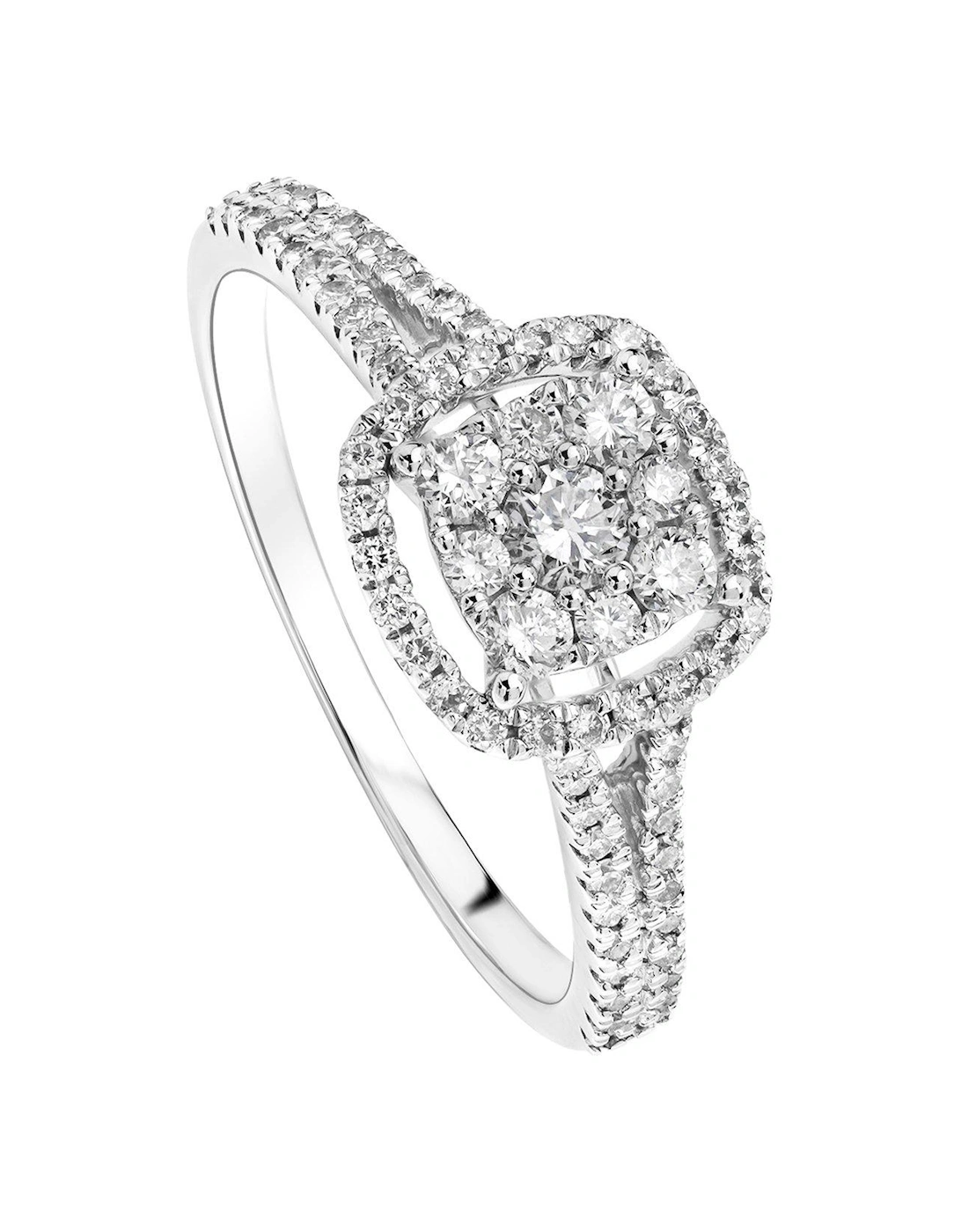 Gemma 9ct White Gold 0.52ct Lab Grown Diamond Halo Ring, 2 of 1