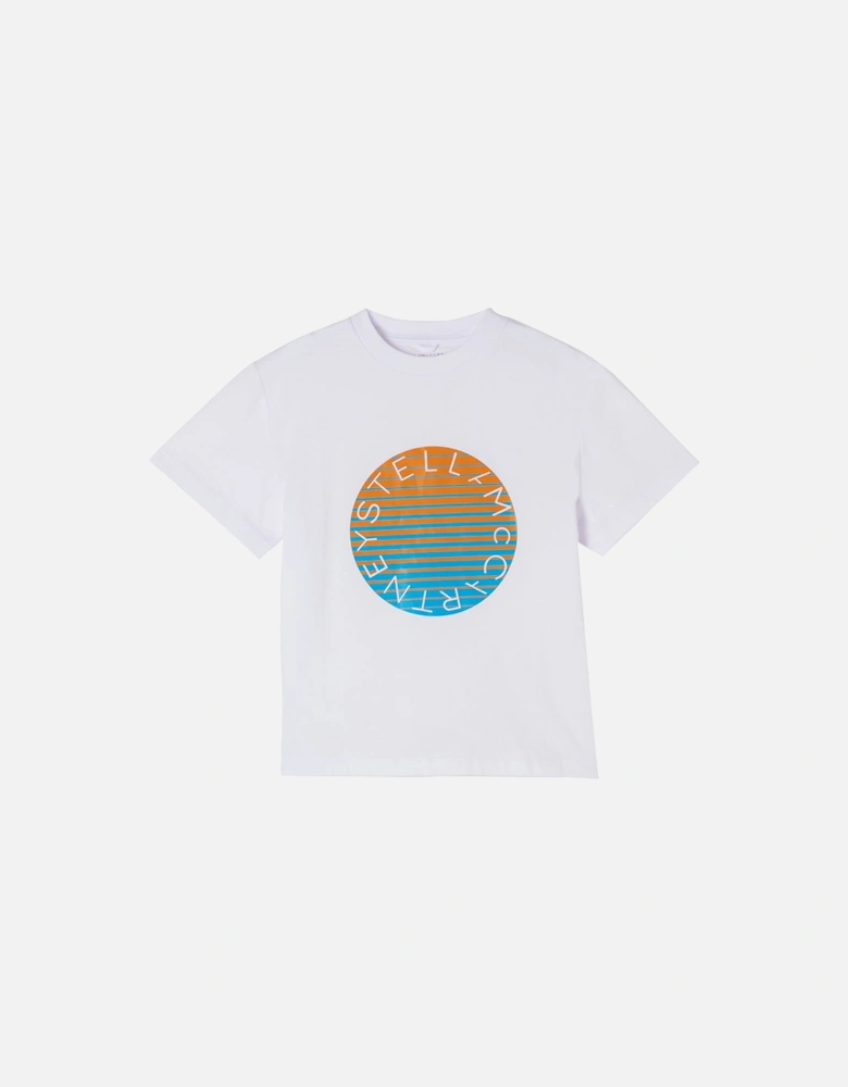 Unisex Circle logo T-shirt White