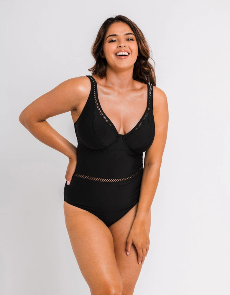 First Class Plunge Swimsuit Black