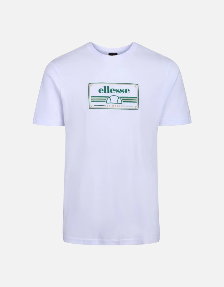 Rochetta Men's Crew Neck Logo T-Shirt | White