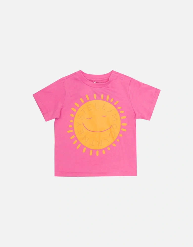 Baby Girls Sun Print T-shirt Pink