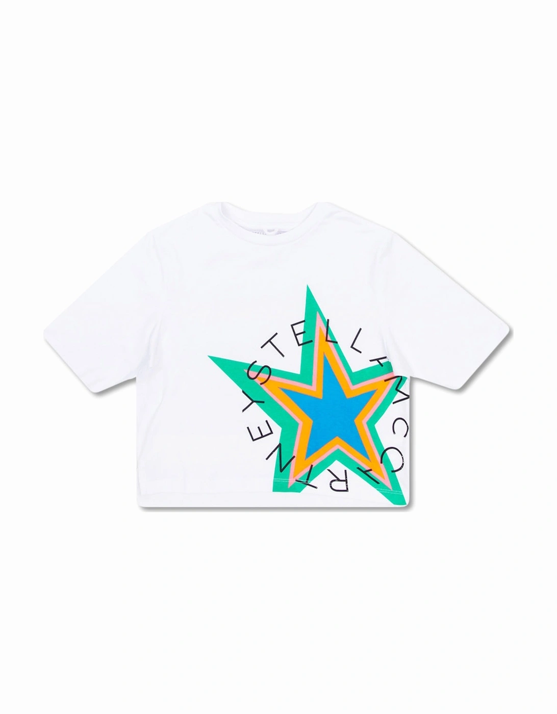 Girls Star Print T-shirt White, 4 of 3