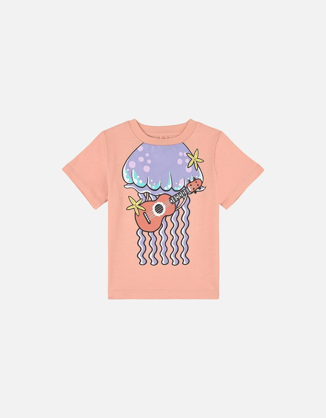 Girls Jellyfish Logo T-shirt Pink, 3 of 2