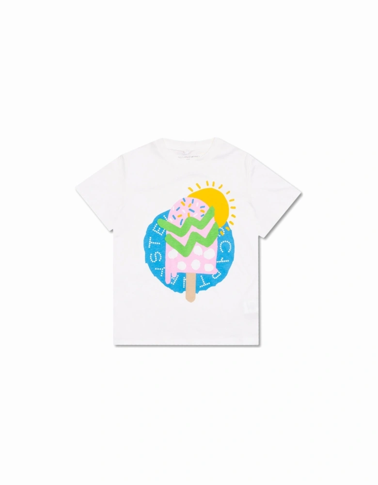 Girls Lolly Pop Print T-shirt White