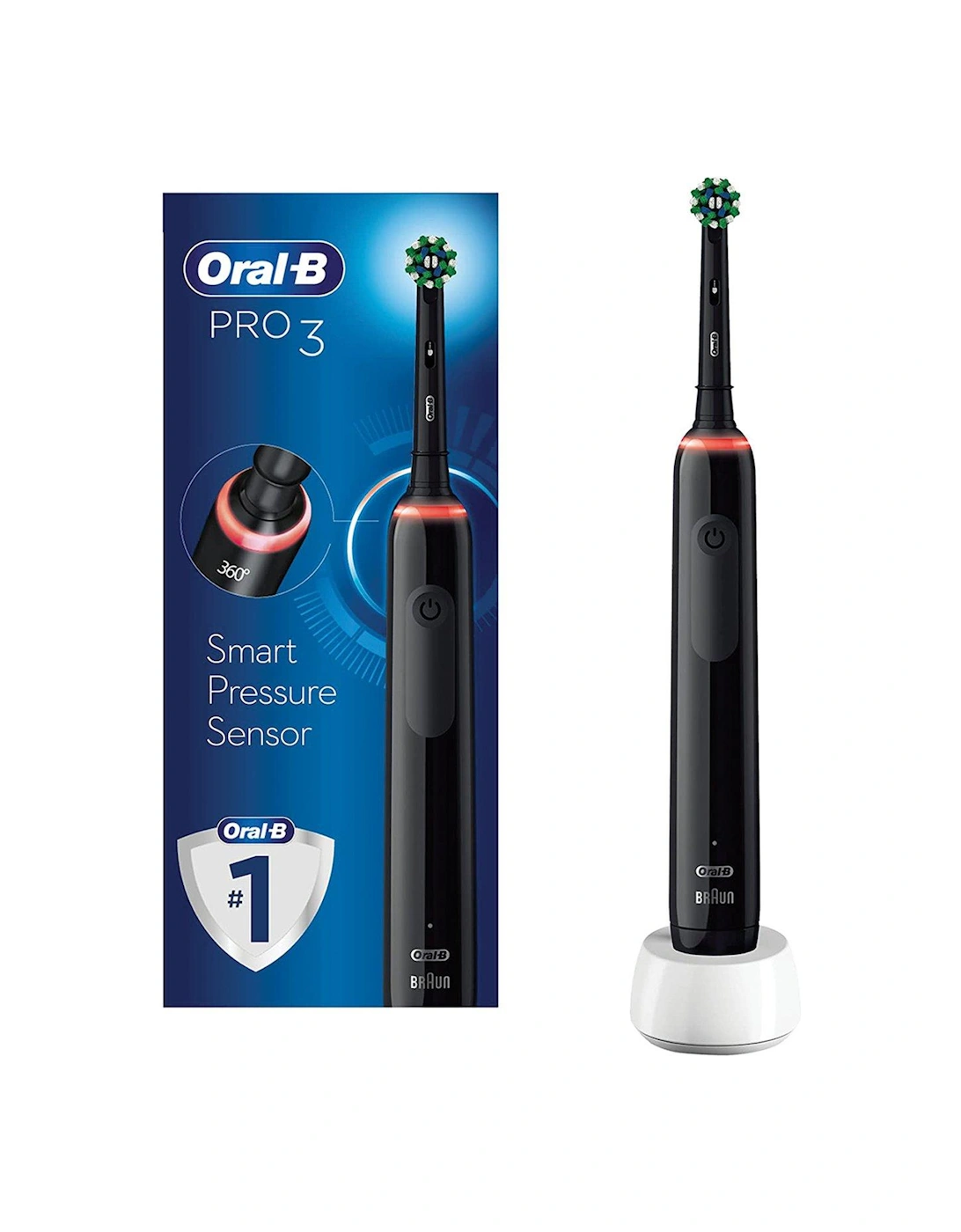 Oral-B Pro 3 3000 All-Black Cross Action Electric Toothbrush, 2 of 1
