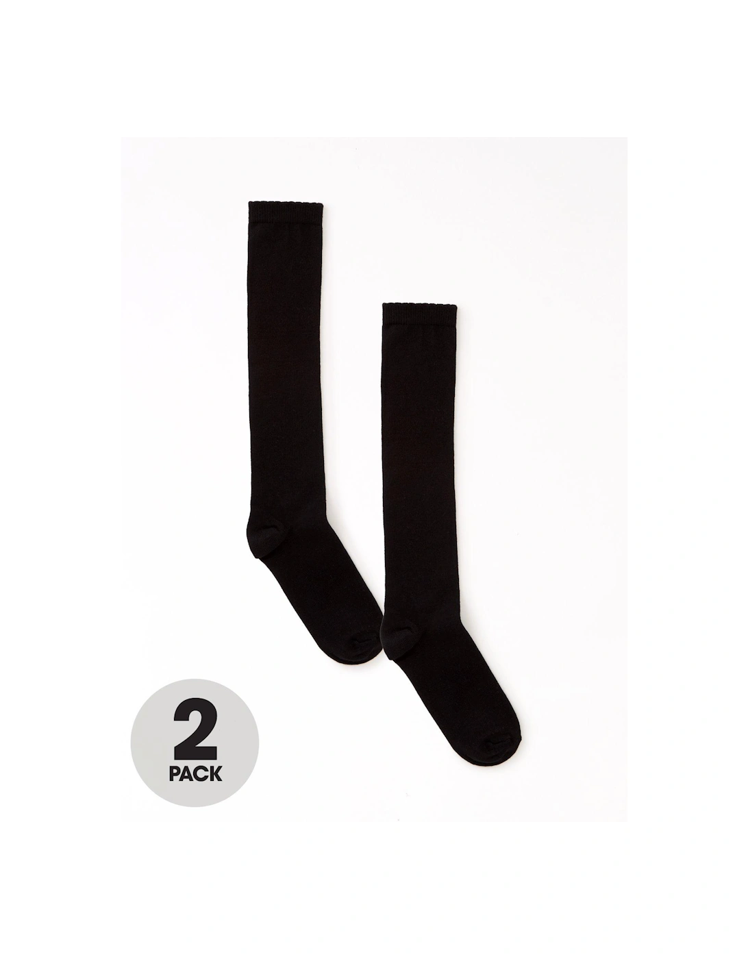 Girls 2 Pack Over The Knee Socks - Black, 2 of 1