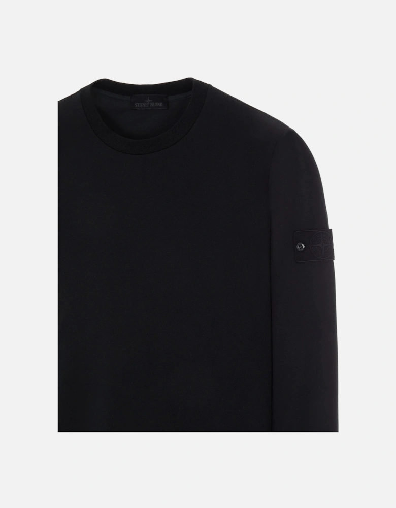 Ghost Piece Cotton Fleece Black Sweatshirt