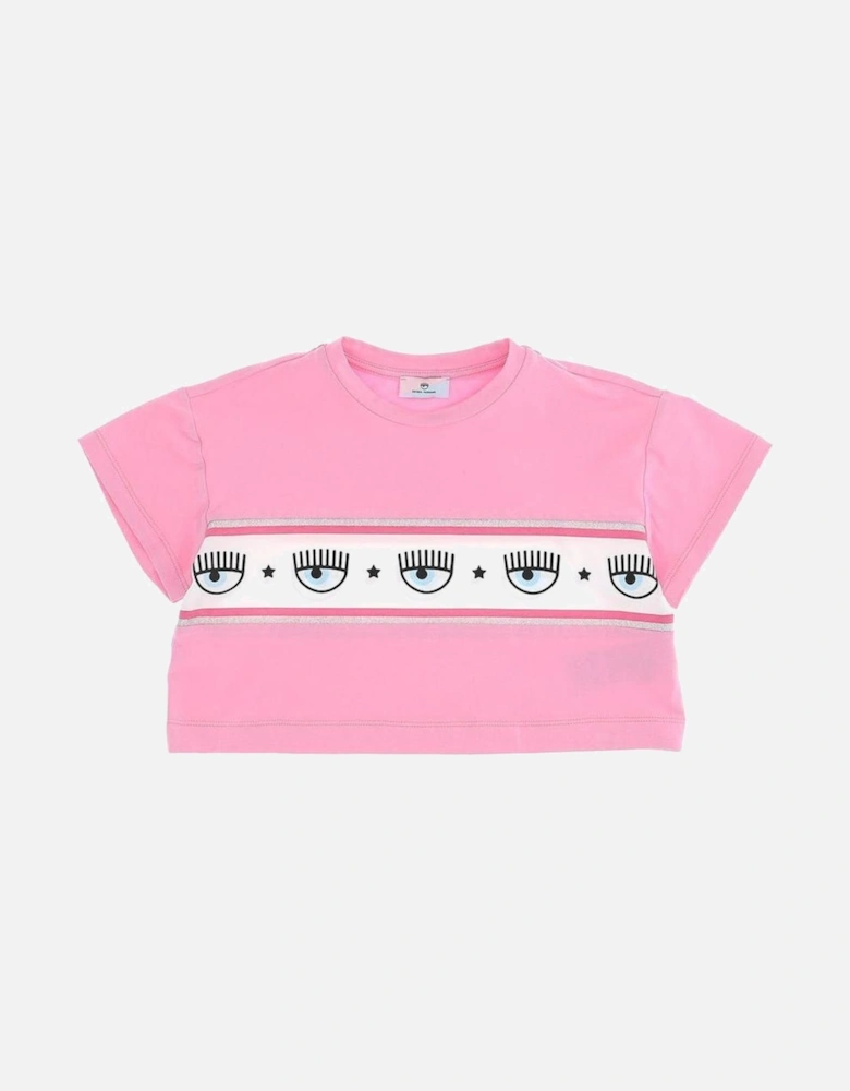 Girls Pink Logo Crop Top