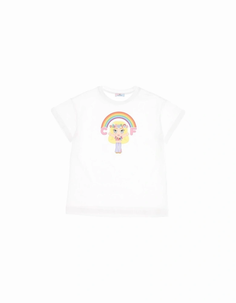 Girls White Cf Rainbow T-Shirt