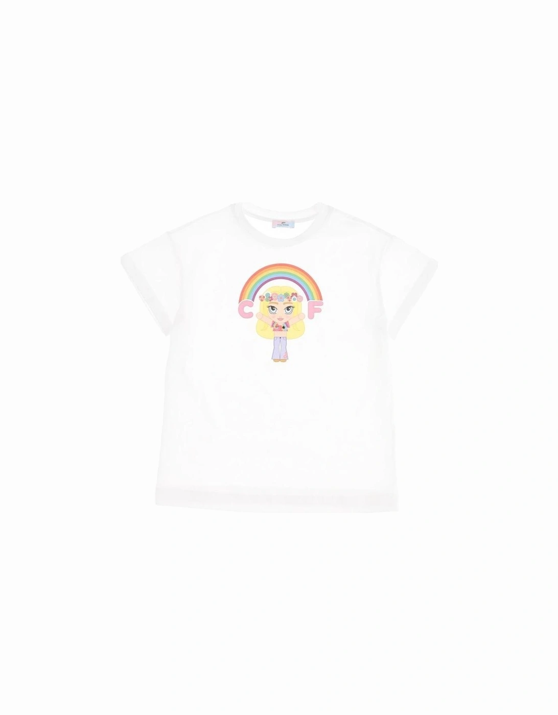 Girls White Cf Rainbow T-Shirt, 2 of 1