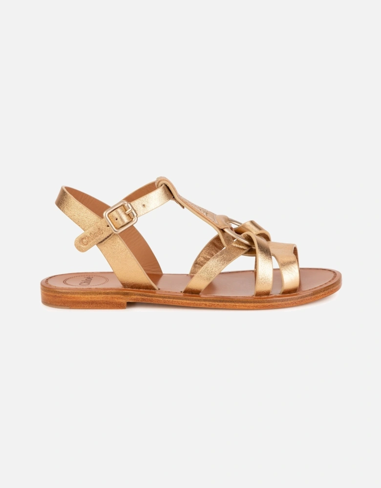 Girls Gold Sandals