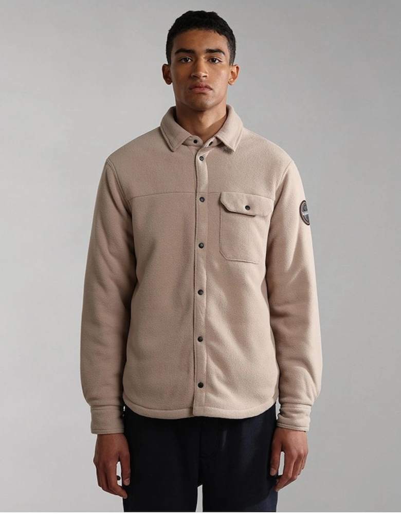 G-Heidal Beige Long Sleeve Insulated Shirt Jacket