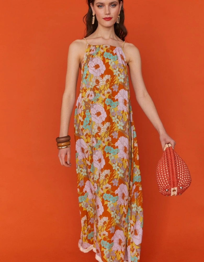 Sustainable Rose Petal Maxi Dress
