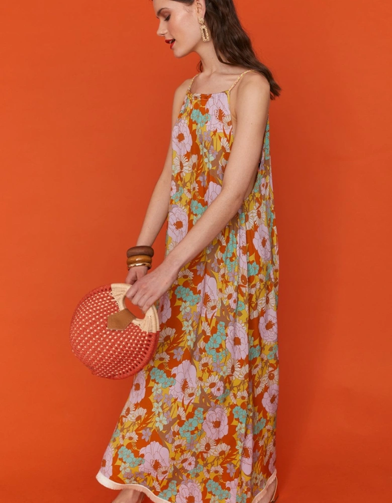 Sustainable Rose Petal Maxi Dress