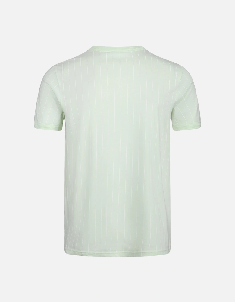 Guilo Striped Crew Neck Mens T-Shirt | Ambrosia/White