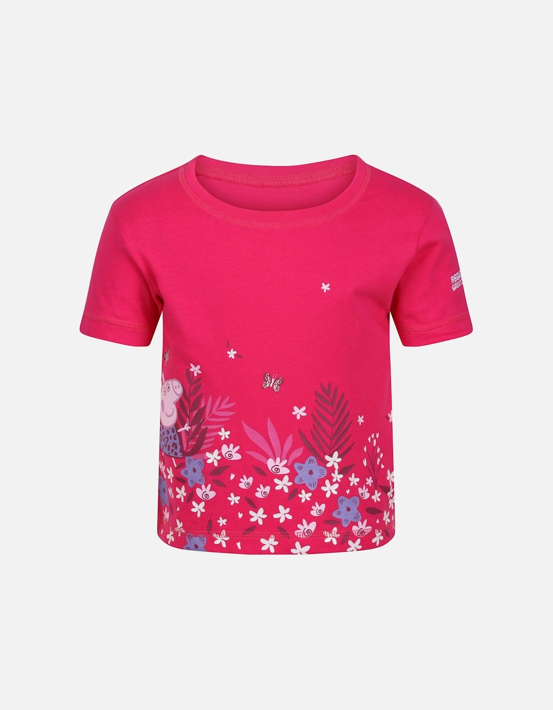 Childrens/Kids Peppa Pig Flower Short-Sleeved T-Shirt, 6 of 5