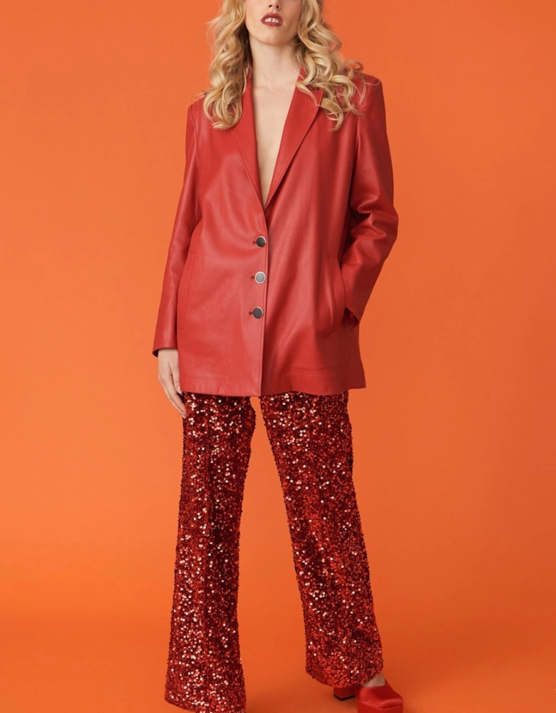 Red Sequin Flares