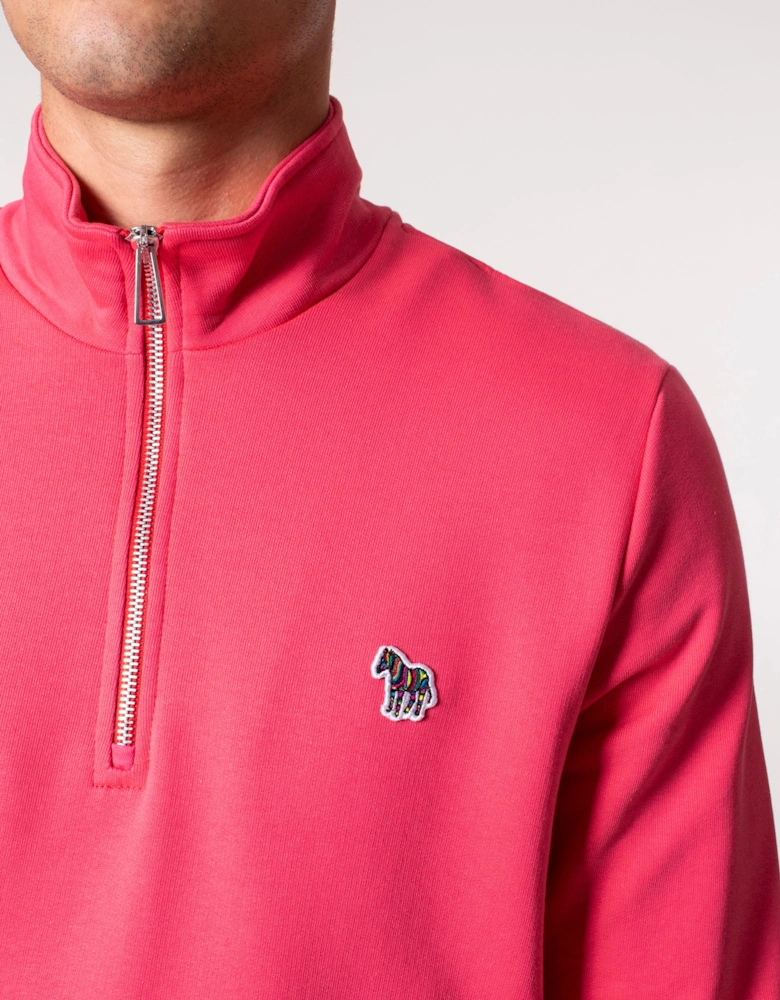 Quarter Zip Zebra Logo Sweatshirt