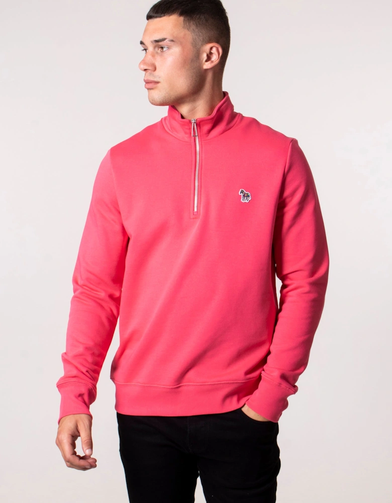 Quarter Zip Zebra Logo Sweatshirt