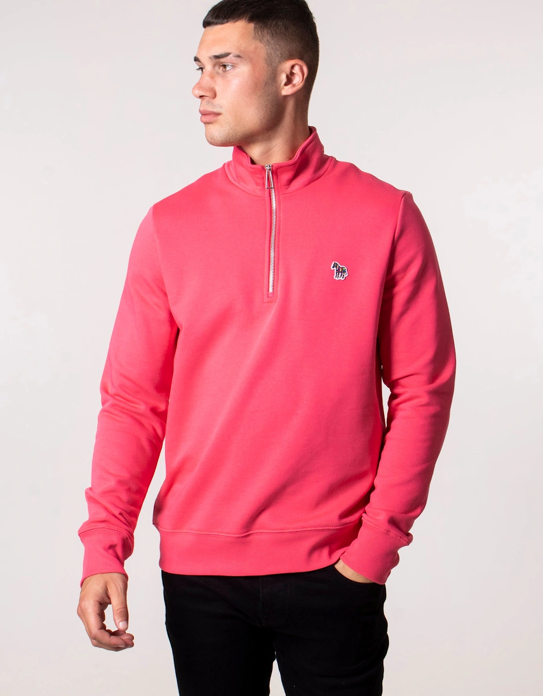 Quarter Zip Zebra Logo Sweatshirt, 4 of 3