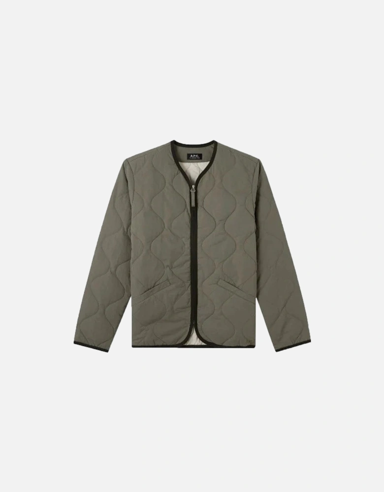 A.p.c Mens Fred Quilted Jacket Khaki