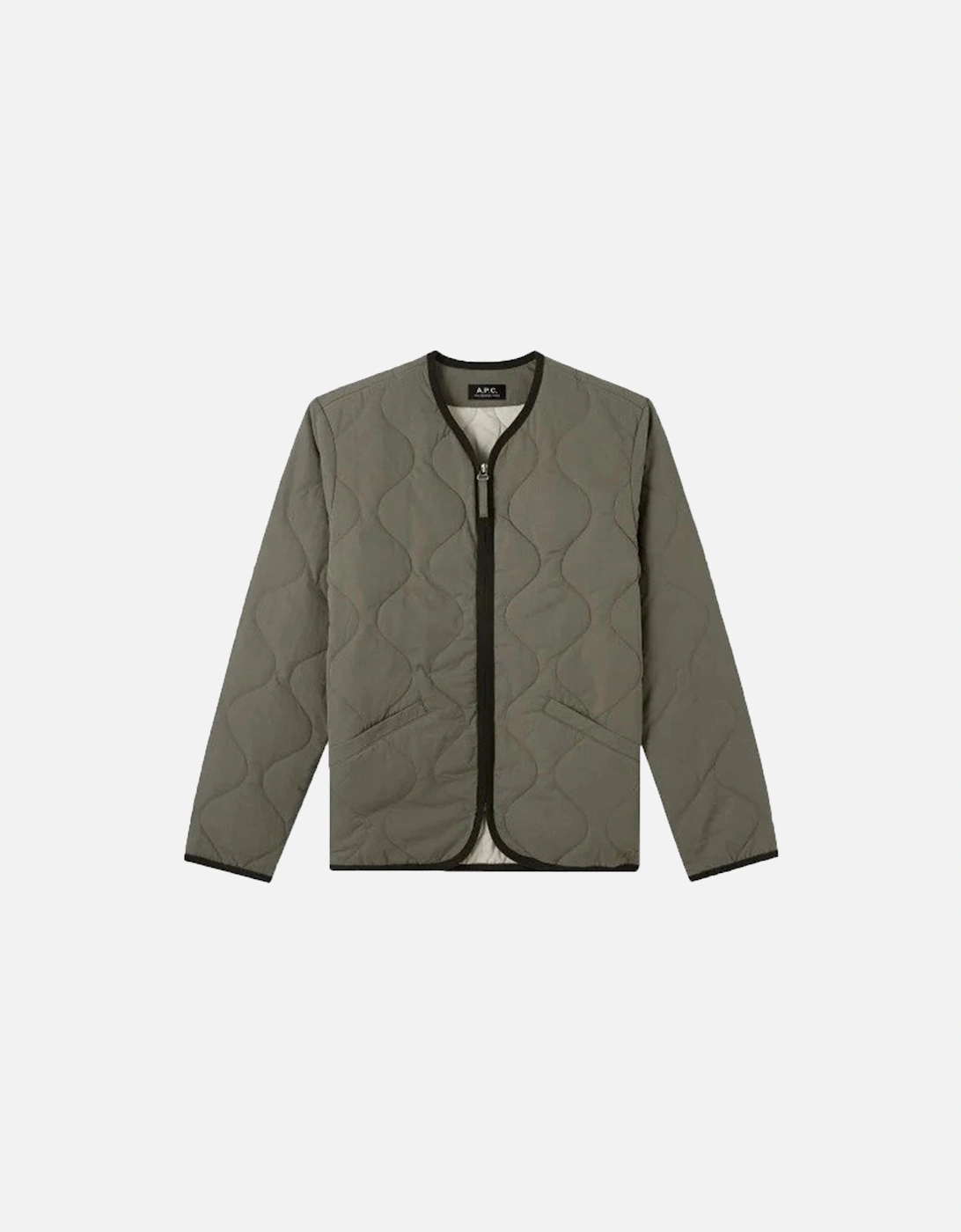 A.p.c Mens Fred Quilted Jacket Khaki, 2 of 1
