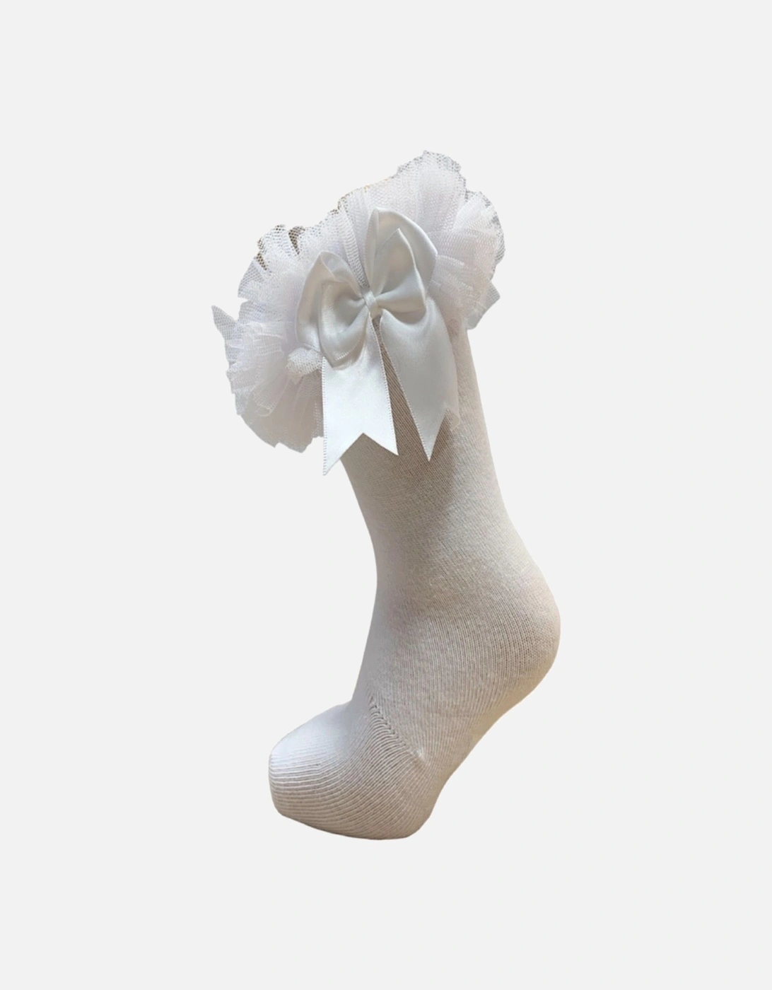 White Knee High Tulle Socks, 2 of 1