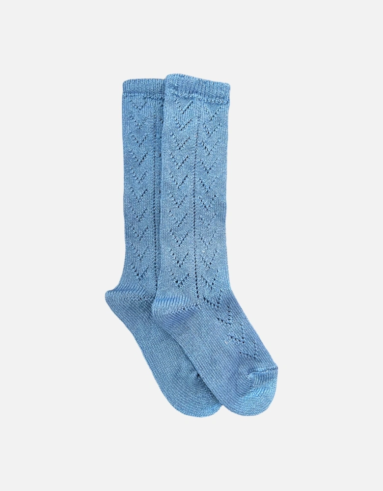 Blue Open Knee Socks