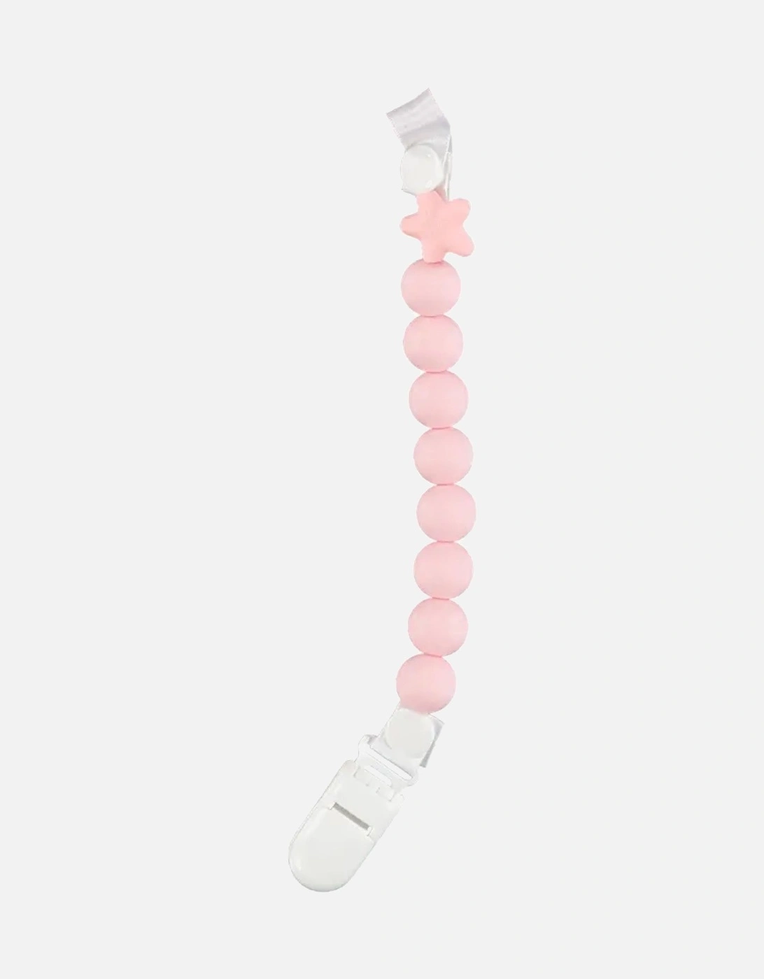 Grey Pink Silicone Teething Dummy Chain, 2 of 1