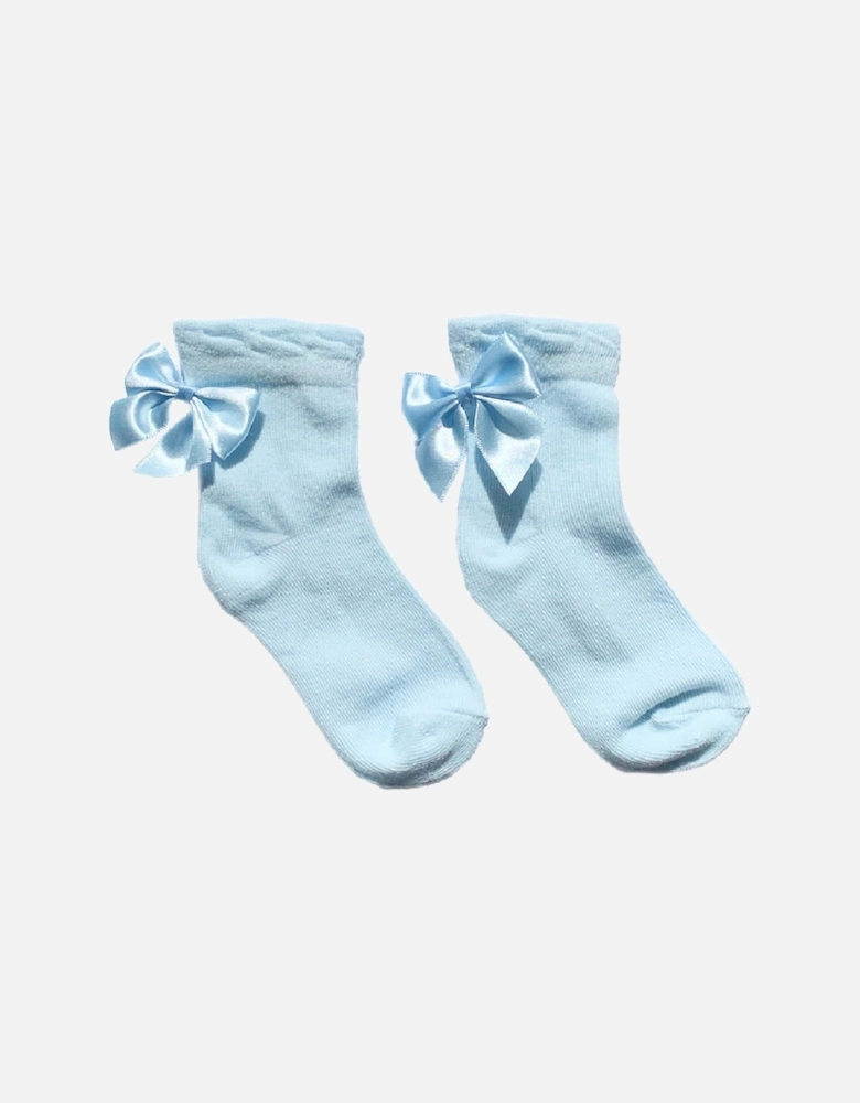 Blue Ankle Bow Socks