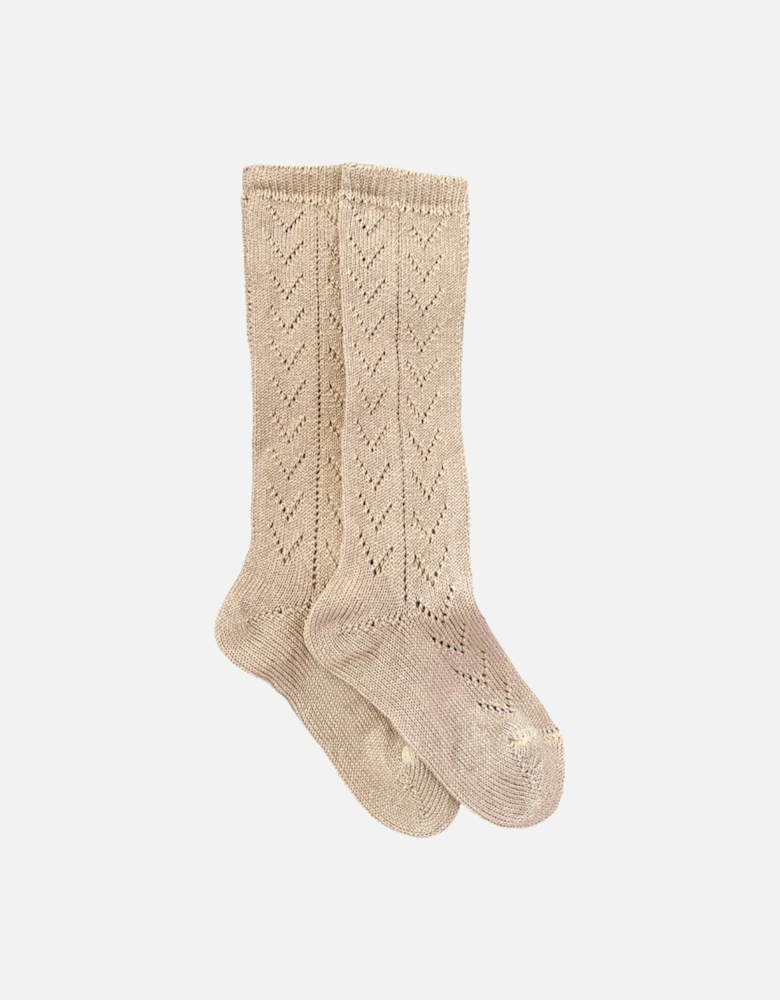 Camel Open Knee Socks