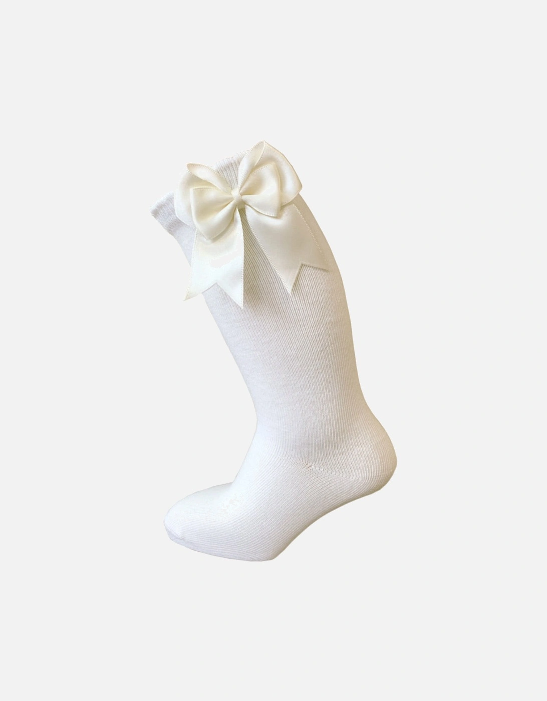 Ivory Knee High Bow Socks, 2 of 1