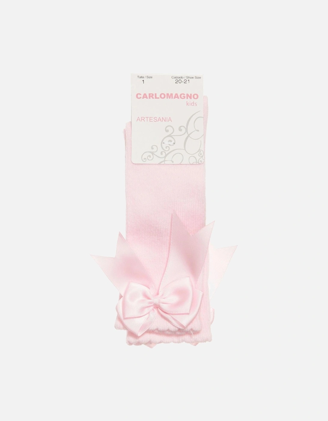 Pink Knee High Bow Socks, 2 of 1