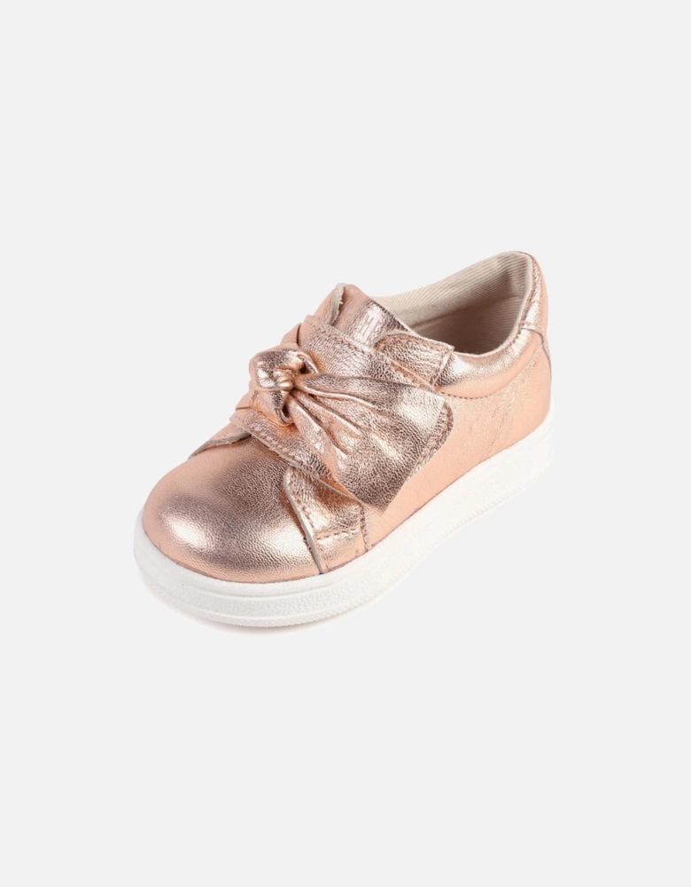 Rose Gold Leather Trainers