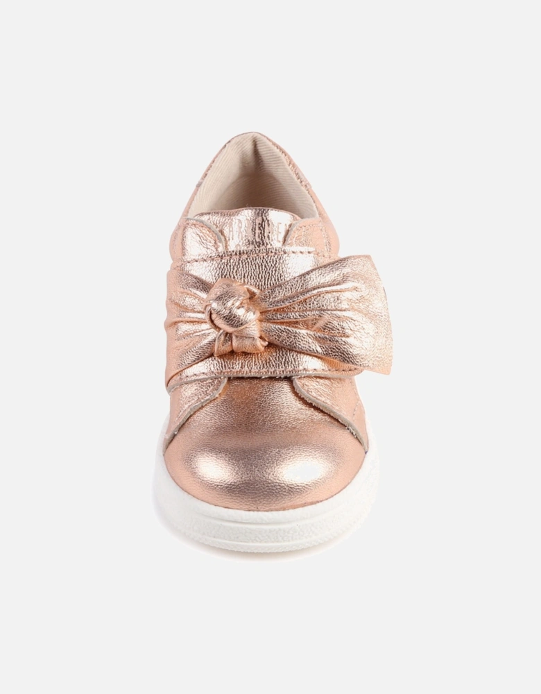 Rose Gold Leather Trainers