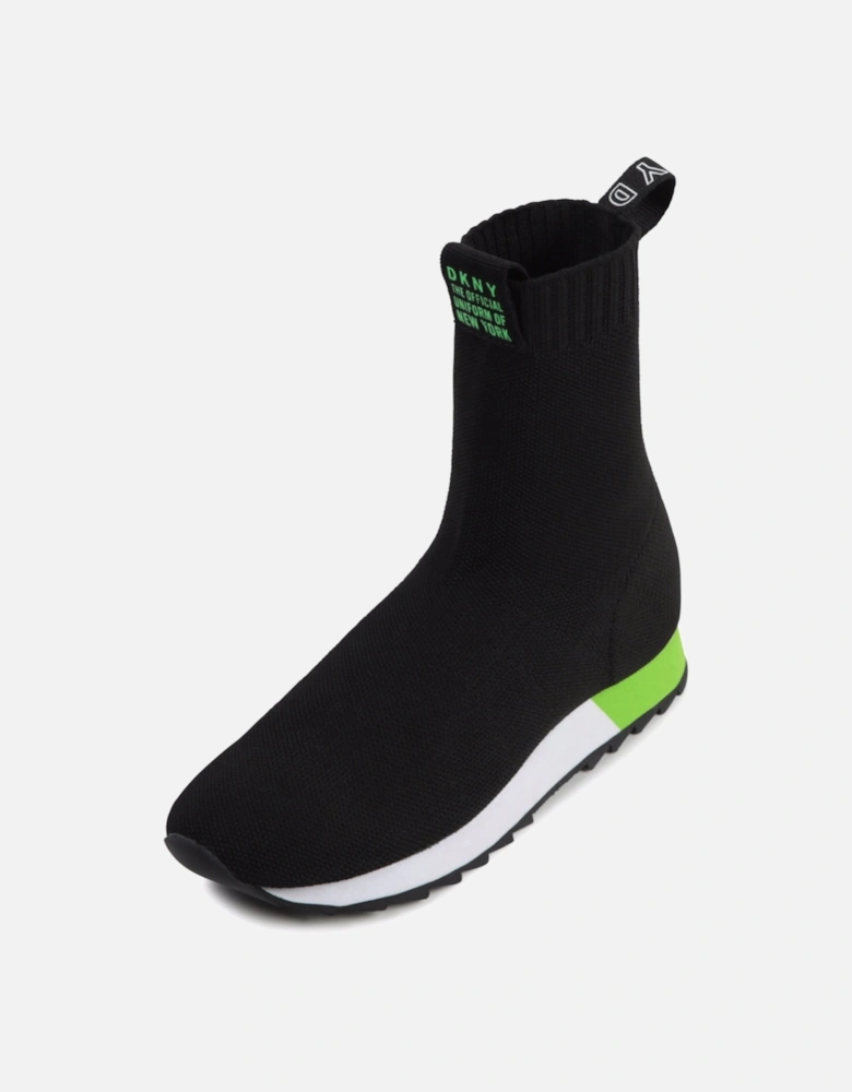 Black/Green Sock Trainers
