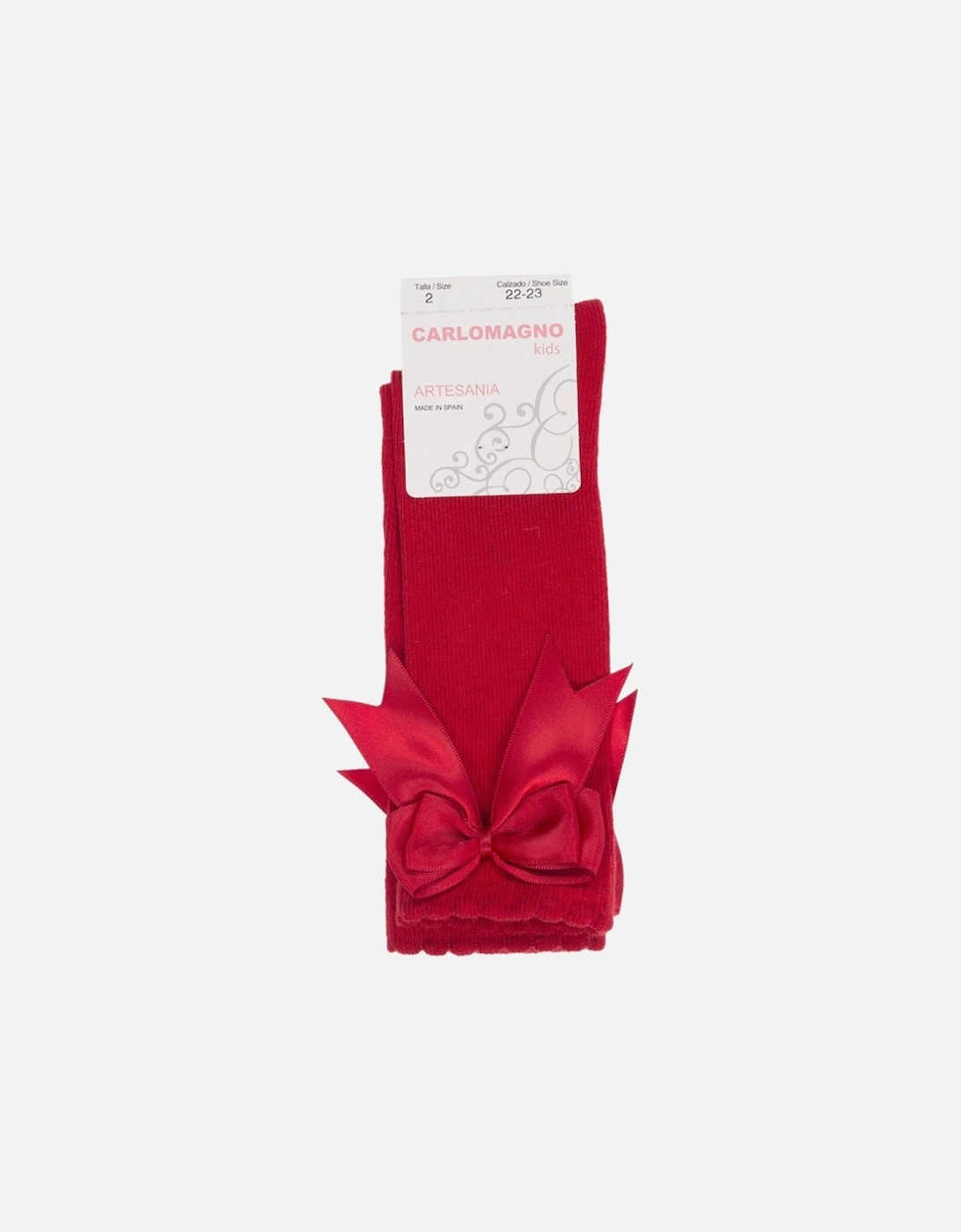 Red Knee High Bow Socks, 2 of 1