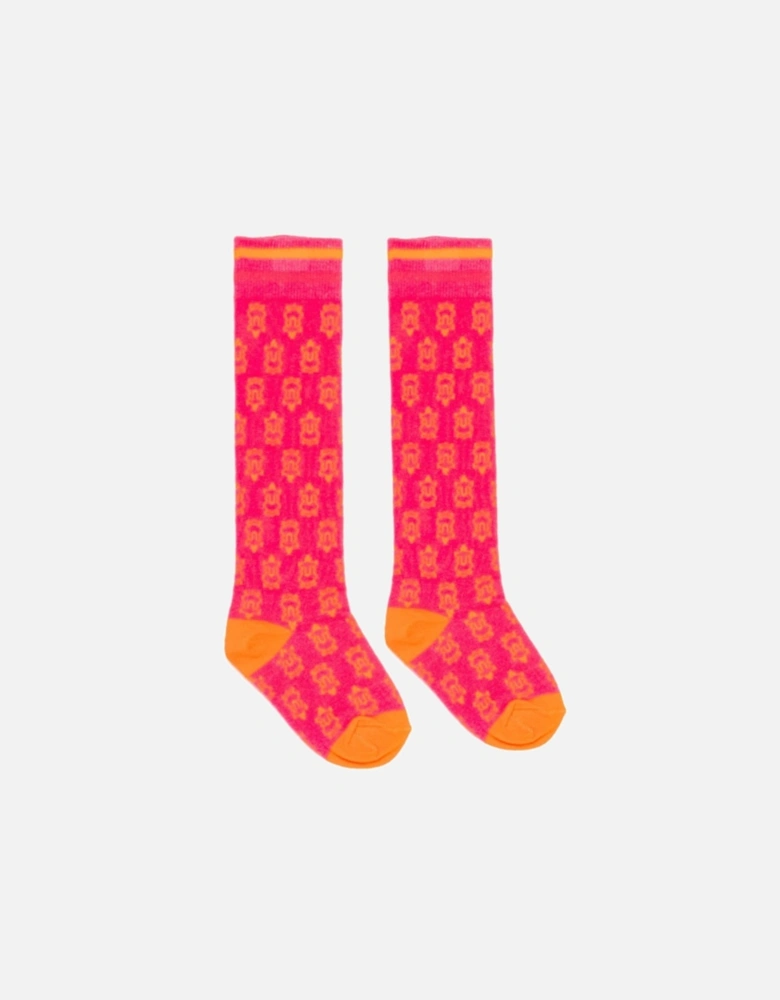 Fuchsia and Orange Socks