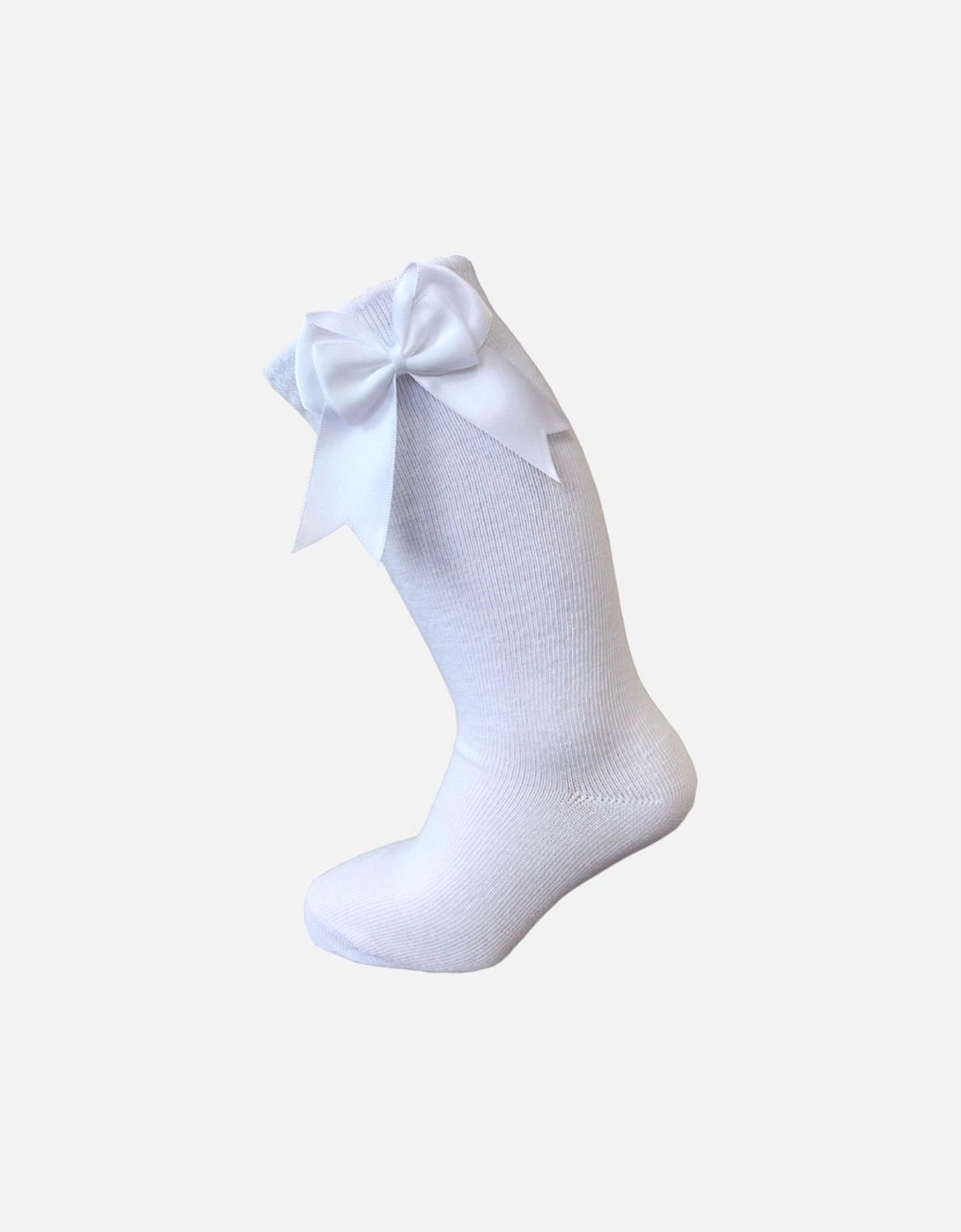 White Knee High Bow Socks, 2 of 1