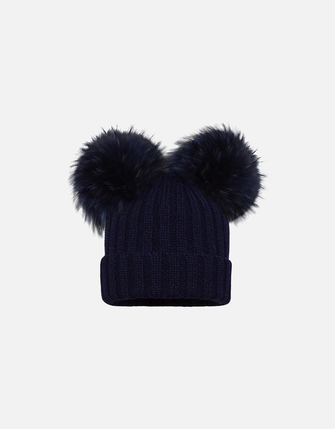 Navy Double Pom Ribbed Hat, 2 of 1