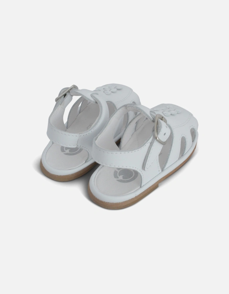 Serena White Leather Sandals