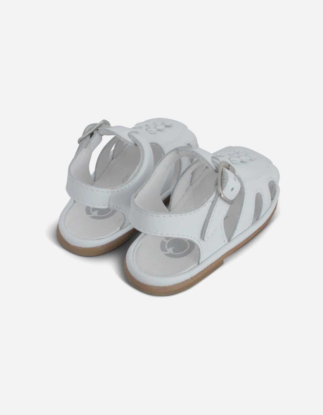 Serena White Leather Sandals