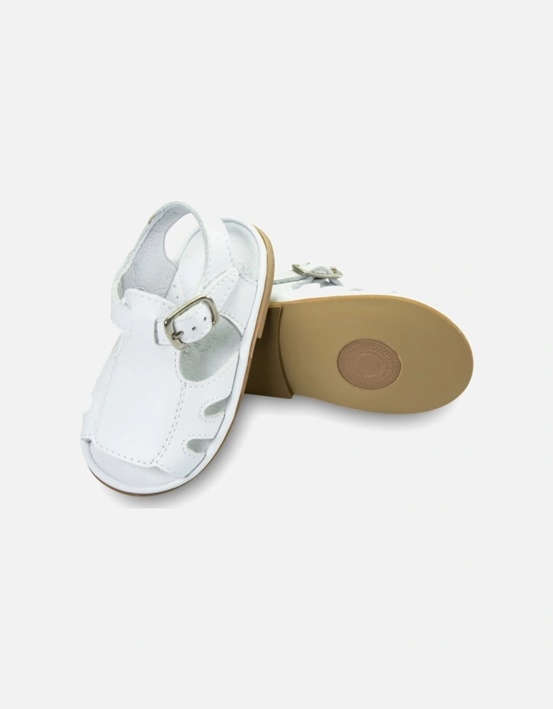 Emilio White Leather Sandals