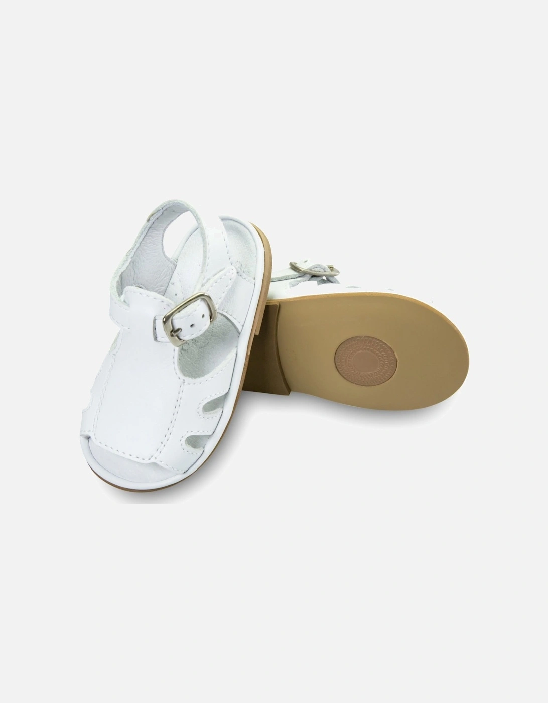 Emilio White Leather Sandals