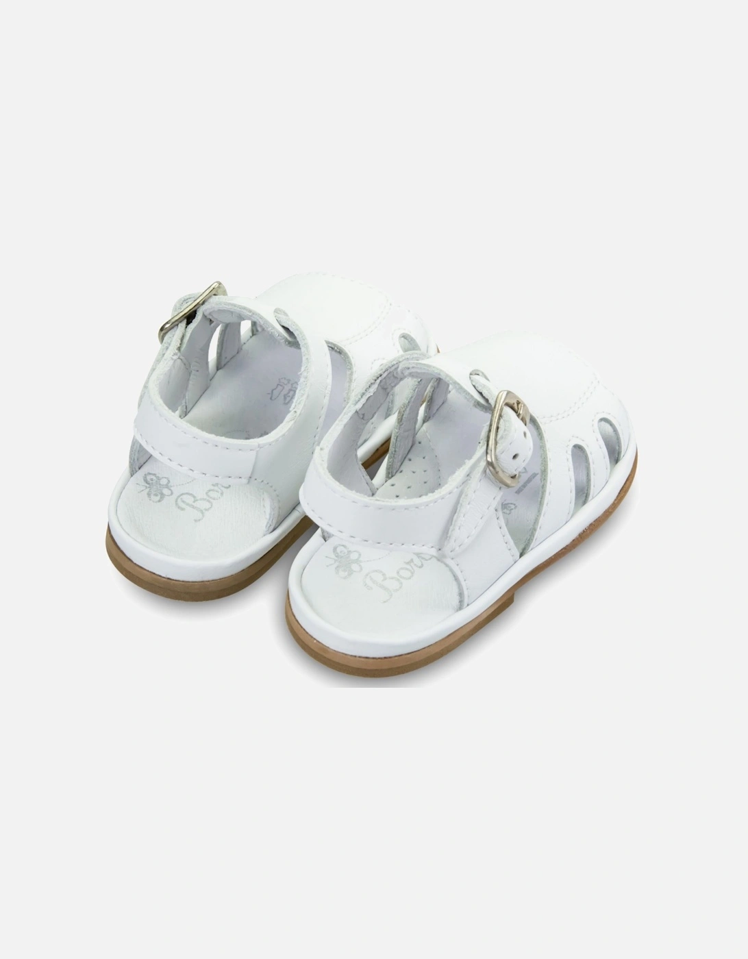 Emilio White Leather Sandals