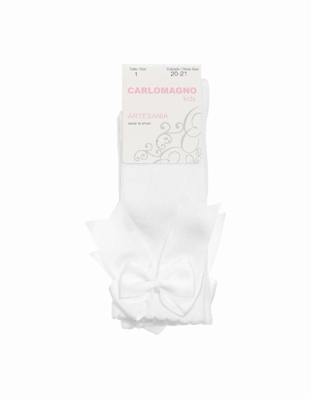 White Knee High Bow Socks, 2 of 1